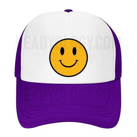 Smiley Face Emoji Baseball Hats Snapback Meshback Trucker Hats - Picture 6 of 13